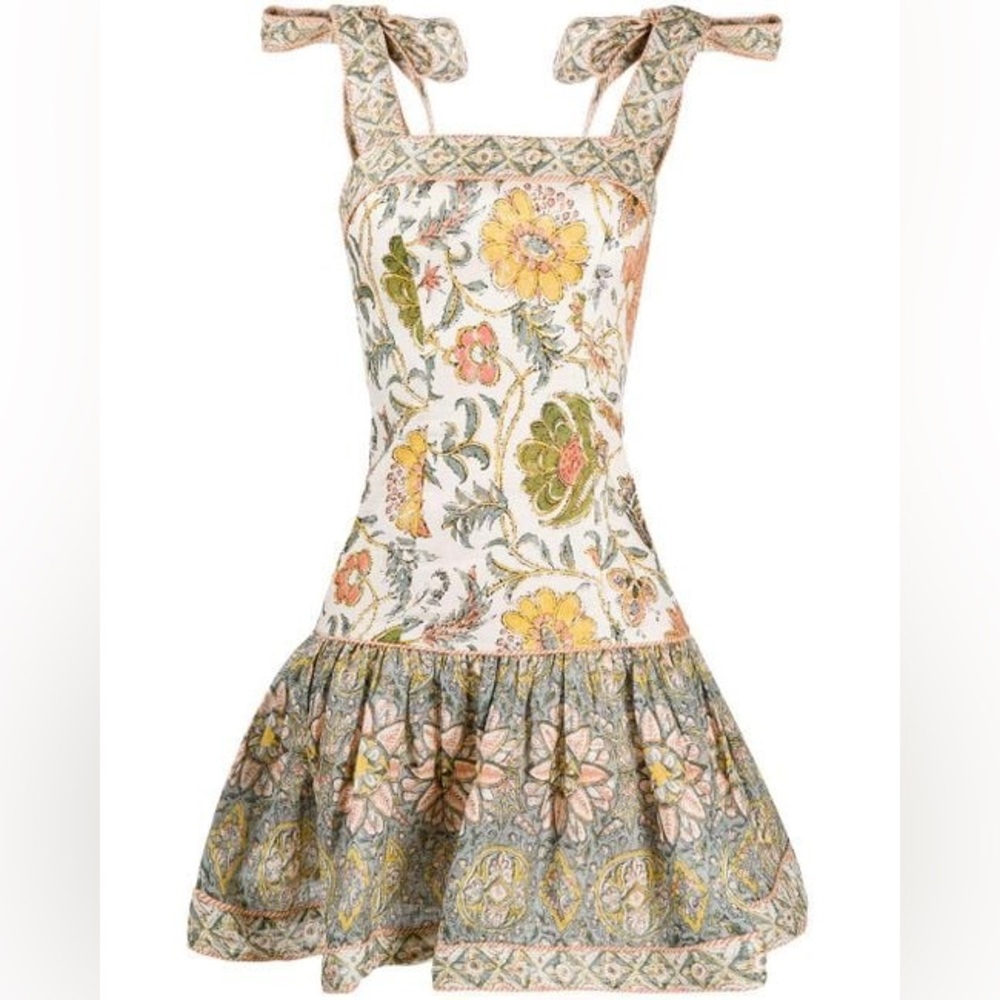 Zimmermann Edie Tie Mini Dress - Picture 2 of 9
